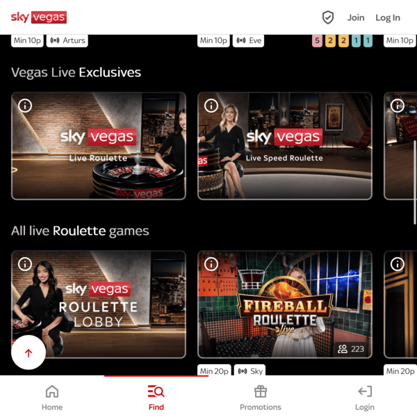 Sky Vegas Live Roulette