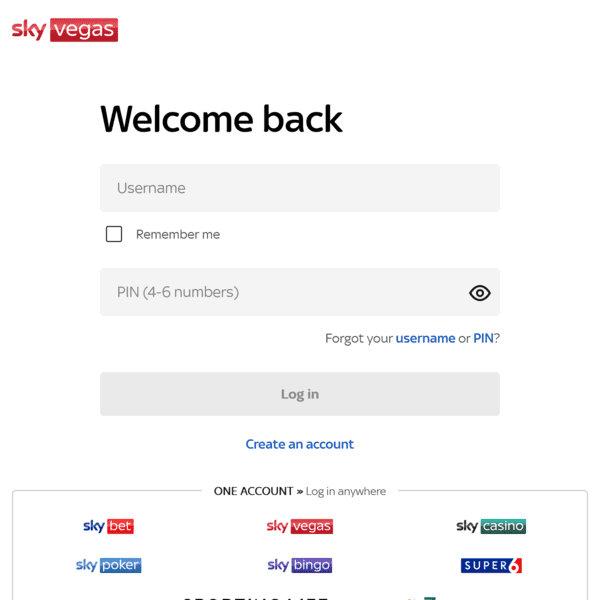 Sky Vegas Login