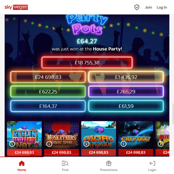 Sky Vegas Party Pots