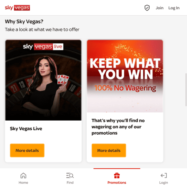 Sky Vegas Promotions